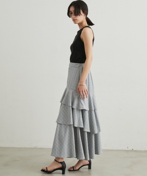 Aunt Marie's（アントマリーズ）の「アシメティアードボリュームスカート（スカート・レディース・チェック/ブラック/ホワイト・FREE）」の22枚目の写真