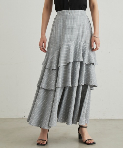 Aunt Marie's（アントマリーズ）の「アシメティアードボリュームスカート（スカート・レディース・チェック/ブラック/ホワイト・FREE）」の16枚目の写真