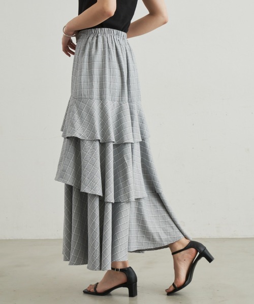 Aunt Marie's（アントマリーズ）の「アシメティアードボリュームスカート（スカート・レディース・チェック/ブラック/ホワイト・FREE）」の18枚目の写真