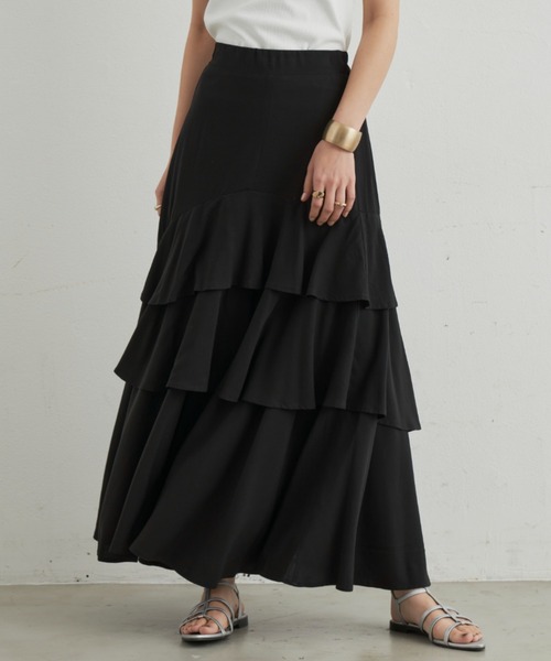 Aunt Marie's（アントマリーズ）の「アシメティアードボリュームスカート（スカート・レディース・チェック/ブラック/ホワイト・FREE）」の10枚目の写真