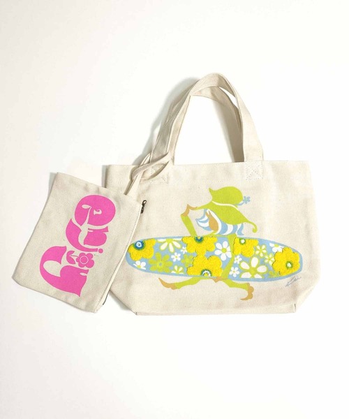 キャンバストートバッグ サーフボーイ柄（ショルダーバッグ
