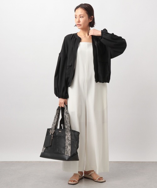 BARNYARDSTORM（バンヤードストーム）の「【撥水・接触冷感】スクエアーワイドオールインワン（つなぎ/オールインワン・レディース・ホワイト/ブラック・1/0）」の12枚目の写真