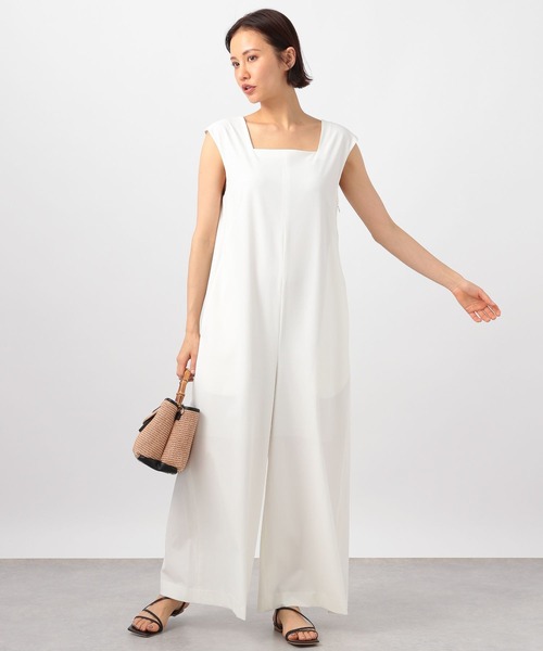 BARNYARDSTORM（バンヤードストーム）の「【撥水・接触冷感】スクエアーワイドオールインワン（つなぎ/オールインワン・レディース・ホワイト/ブラック・1/0）」の14枚目の写真