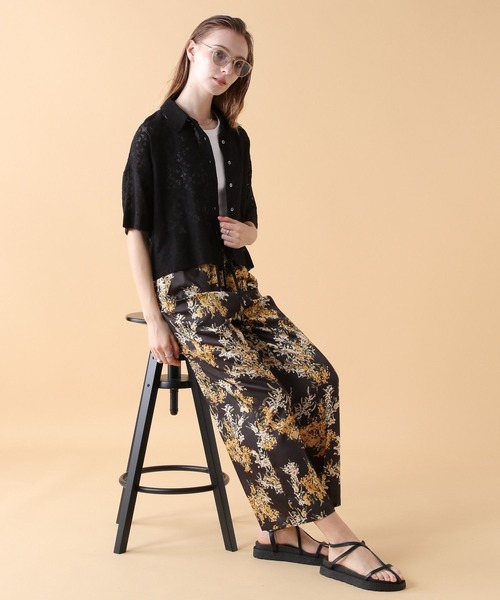 saloon（サルーン）の「SALOON(サルーン)/花柄プリントパンツ（その他パンツ・レディース・グリーン/ブラック・FREE）」の4枚目の写真