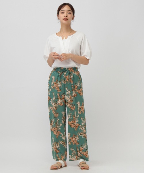 saloon（サルーン）の「SALOON(サルーン)/花柄プリントパンツ（その他パンツ・レディース・グリーン/ブラック・FREE）」の14枚目の写真