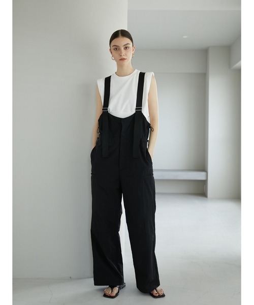 LA PEAU DE GEM（ラポドゥジェム）の「【LA PEAU DE GEM】ナイロンベルト付きオーバーオール（サロペット/オーバーオール・レディース・ブラック/ホワイト・FREE）」の8枚目の写真
