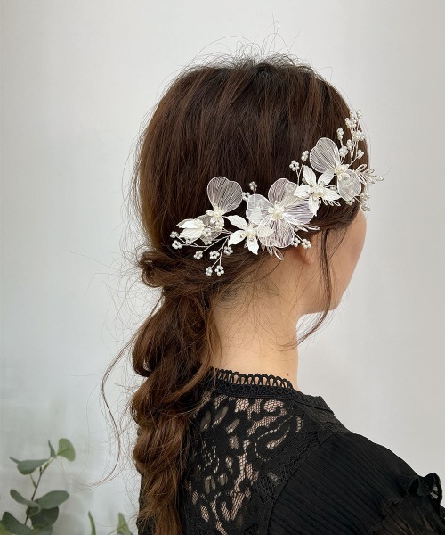 セール】キュービック 透かしフラワー ビッグヘアピン（バレッタ