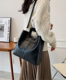 2way仕切りショルダーバッグ/ハンドバッグ