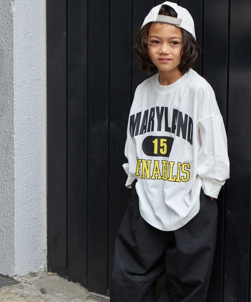 PAIRMANON STREET(ペアマノンストリート)の「【PAIRMANON STREET】【かぞくおそろい】ビッグシルエット 長袖プリントTシャツ(Tシャツ/カットソー・キッズ・ベージュ系その他2/ホワイト系その他/パープル系その他/ブルー系その他/オレンジ系その他/グリーン系その他2/その他/ブルー系その他2/マスタード/ブラック系その他/グリーン系その他/ブラック系その他4/ベージュ系その他/グリーン系その他3/ブルー系その他4/ブラック系その他3/ブルー系その他3/ブラック系その他2/テラコッタ/イエロー系その他・90/100/130/140/120/150/110)」の2枚目の写真