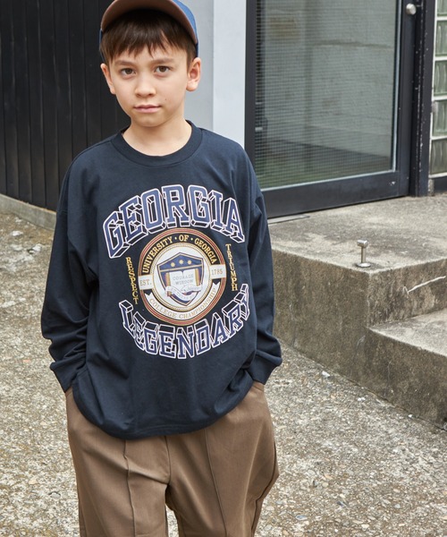 PAIRMANON STREET(ペアマノンストリート)の「【PAIRMANON STREET】【かぞくおそろい】ビッグシルエット 長袖プリントTシャツ(Tシャツ/カットソー・キッズ・ベージュ系その他2/ホワイト系その他/パープル系その他/ブルー系その他/オレンジ系その他/グリーン系その他2/その他/ブルー系その他2/マスタード/ブラック系その他/グリーン系その他/ブラック系その他4/ベージュ系その他/グリーン系その他3/ブルー系その他4/ブラック系その他3/ブルー系その他3/ブラック系その他2/テラコッタ/イエロー系その他・90/100/130/140/120/150/110)」の3枚目の写真