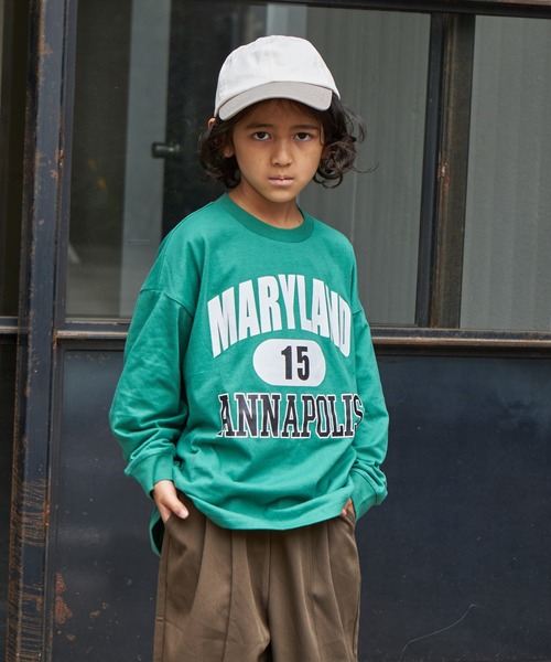 PAIRMANON STREET(ペアマノンストリート)の「【PAIRMANON STREET】【かぞくおそろい】ビッグシルエット 長袖プリントTシャツ(Tシャツ/カットソー・キッズ・ベージュ系その他2/ホワイト系その他/パープル系その他/ブルー系その他/オレンジ系その他/グリーン系その他2/その他/ブルー系その他2/マスタード/ブラック系その他/グリーン系その他/ブラック系その他4/ベージュ系その他/グリーン系その他3/ブルー系その他4/ブラック系その他3/ブルー系その他3/ブラック系その他2/テラコッタ/イエロー系その他・90/100/130/140/120/150/110)」の10枚目の写真