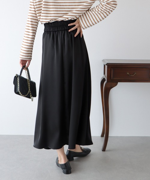 BLUEEAST（ブルーイースト）の「サテンラッフルスカート（スカート・レディース・チャコールグレー/グレイッシュベージュ/ブラック・MEDIUM）」の20枚目の写真