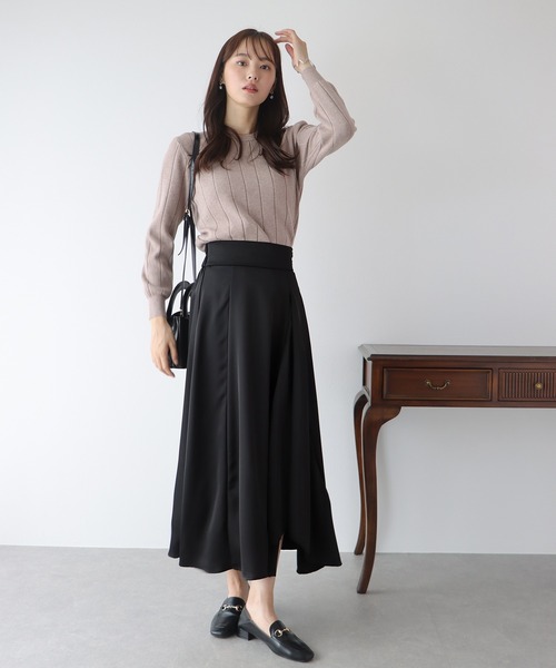 BLUEEAST（ブルーイースト）の「サテンラッフルスカート（スカート・レディース・チャコールグレー/グレイッシュベージュ/ブラック・MEDIUM）」の19枚目の写真