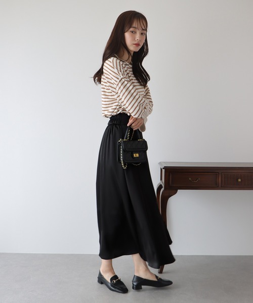 BLUEEAST（ブルーイースト）の「サテンラッフルスカート（スカート・レディース・チャコールグレー/グレイッシュベージュ/ブラック・MEDIUM）」の17枚目の写真