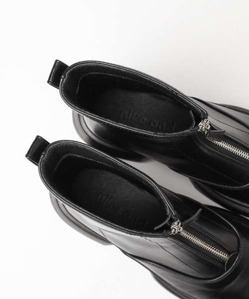 niko and...(ニコアンド)の「オリジナルフロントジップブーツ(ブーツ・レディース・ブラック/アイボリー・MEDIUM/LARGE)」の8枚目の写真