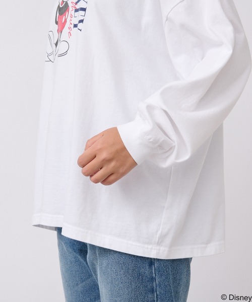 GOOD ROCK SPEED(グッドロックスピード)の「GOOD ROCK SPEED/MICKEYロングTシャツ(Tシャツ/カットソー・レディース・ホワイト/ネイビー・FREE)」の9枚目の写真