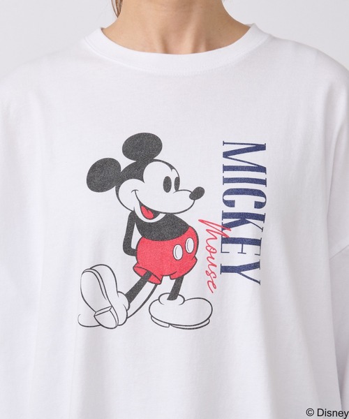 GOOD ROCK SPEED(グッドロックスピード)の「GOOD ROCK SPEED/MICKEYロングTシャツ(Tシャツ/カットソー・レディース・ホワイト/ネイビー・FREE)」の8枚目の写真