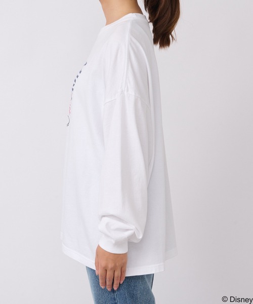 GOOD ROCK SPEED(グッドロックスピード)の「GOOD ROCK SPEED/MICKEYロングTシャツ(Tシャツ/カットソー・レディース・ホワイト/ネイビー・FREE)」の6枚目の写真