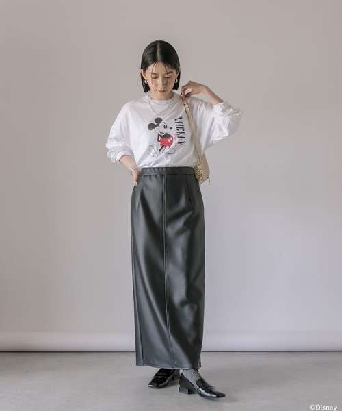 GOOD ROCK SPEED(グッドロックスピード)の「GOOD ROCK SPEED/MICKEYロングTシャツ(Tシャツ/カットソー・レディース・ホワイト/ネイビー・FREE)」の16枚目の写真