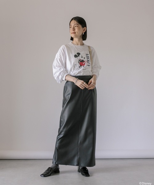 GOOD ROCK SPEED(グッドロックスピード)の「GOOD ROCK SPEED/MICKEYロングTシャツ(Tシャツ/カットソー・レディース・ホワイト/ネイビー・FREE)」の15枚目の写真