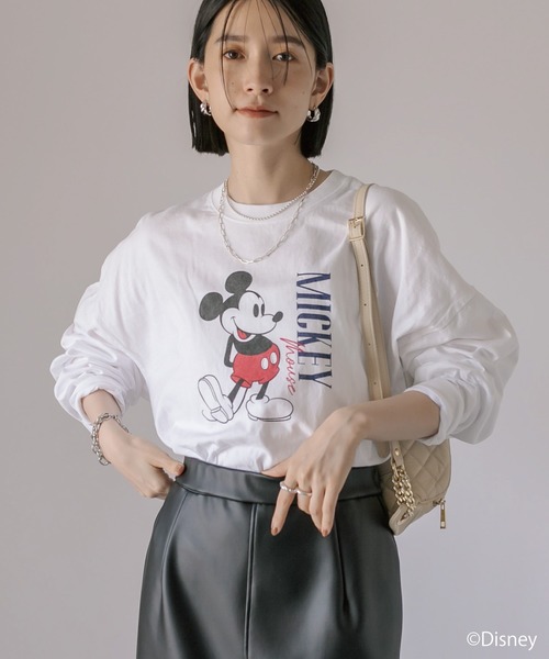 GOOD ROCK SPEED(グッドロックスピード)の「GOOD ROCK SPEED/MICKEYロングTシャツ(Tシャツ/カットソー・レディース・ホワイト/ネイビー・FREE)」の22枚目の写真