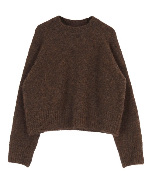 UR'S（ユアーズ）の「ｳｰﾙﾌﾞﾚﾝﾄﾞｸﾙｰﾈｯｸｸﾛｯﾌﾟﾄﾞﾆｯﾄ（ニット/セーター・レディース・ホワイト/ダークブラウン/ダークグリーン/パープル系その他/ネイビー・M/S/L）」の6枚目の写真