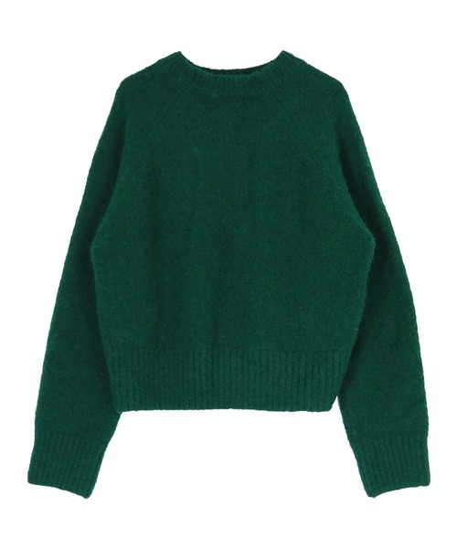 UR'S（ユアーズ）の「ｳｰﾙﾌﾞﾚﾝﾄﾞｸﾙｰﾈｯｸｸﾛｯﾌﾟﾄﾞﾆｯﾄ（ニット/セーター・レディース・ホワイト/ダークブラウン/ダークグリーン/パープル系その他/ネイビー・M/S/L）」の7枚目の写真