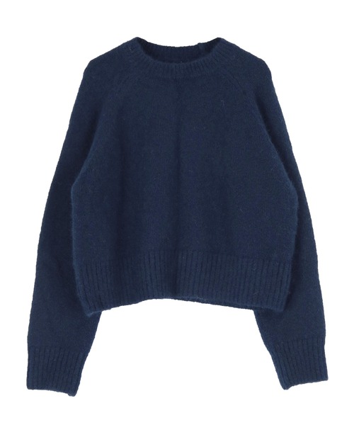 UR'S（ユアーズ）の「ｳｰﾙﾌﾞﾚﾝﾄﾞｸﾙｰﾈｯｸｸﾛｯﾌﾟﾄﾞﾆｯﾄ（ニット/セーター・レディース・ホワイト/ダークブラウン/ダークグリーン/パープル系その他/ネイビー・M/S/L）」の8枚目の写真