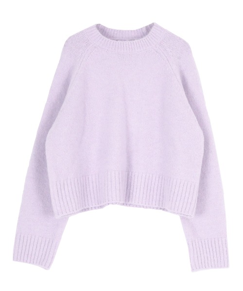 UR'S（ユアーズ）の「ｳｰﾙﾌﾞﾚﾝﾄﾞｸﾙｰﾈｯｸｸﾛｯﾌﾟﾄﾞﾆｯﾄ（ニット/セーター・レディース・ホワイト/ダークブラウン/ダークグリーン/パープル系その他/ネイビー・M/S/L）」の9枚目の写真