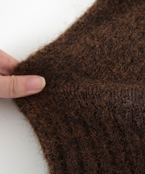 UR'S（ユアーズ）の「ｳｰﾙﾌﾞﾚﾝﾄﾞｸﾙｰﾈｯｸｸﾛｯﾌﾟﾄﾞﾆｯﾄ（ニット/セーター・レディース・ホワイト/ダークブラウン/ダークグリーン/パープル系その他/ネイビー・M/S/L）」の13枚目の写真