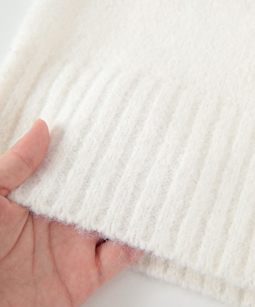 UR'S（ユアーズ）の「ｳｰﾙﾌﾞﾚﾝﾄﾞｸﾙｰﾈｯｸｸﾛｯﾌﾟﾄﾞﾆｯﾄ（ニット/セーター・レディース・ホワイト/ダークブラウン/ダークグリーン/パープル系その他/ネイビー・M/S/L）」の14枚目の写真