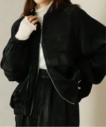 美品✨23区 テンセルレーヨンサテン MA-1 ブルゾン 黒 38 ジャケット 23区 ジャケット ブルゾン テンセルレーヨンサテン MA-1