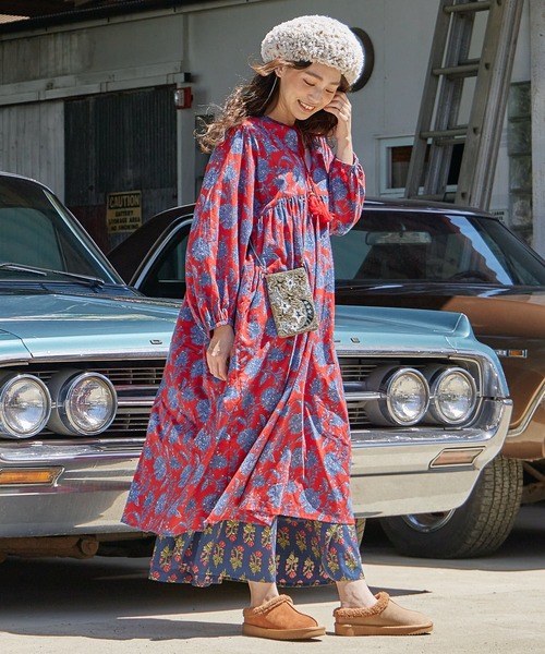 チャイハネ（チャイハネ）の「【チャイハネ】アロラワンピース（ワンピース・レディース・ブルー/ブラウン/パープル/レッド/マスタード/ネイビー/グリーン/イエロー/ピンク・FREE）」の9枚目の写真