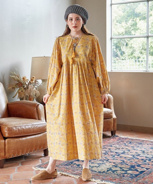 チャイハネ（チャイハネ）の「【チャイハネ】アロラワンピース（ワンピース・レディース・ブルー/ブラウン/パープル/レッド/マスタード/ネイビー/グリーン/イエロー/ピンク・FREE）」の6枚目の写真