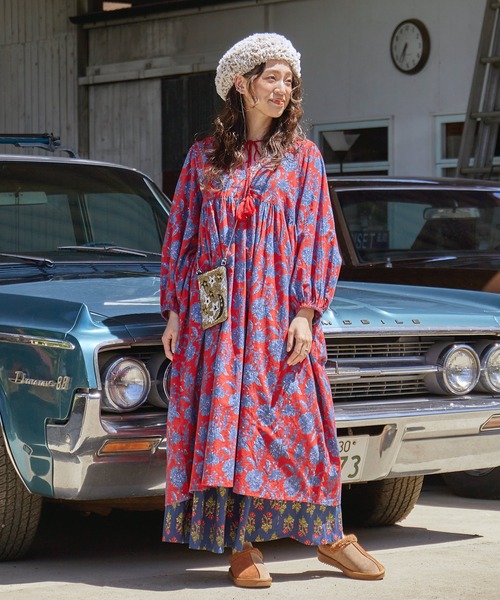 チャイハネ（チャイハネ）の「【チャイハネ】アロラワンピース（ワンピース・レディース・ブルー/ブラウン/パープル/レッド/マスタード/ネイビー/グリーン/イエロー/ピンク・FREE）」の13枚目の写真