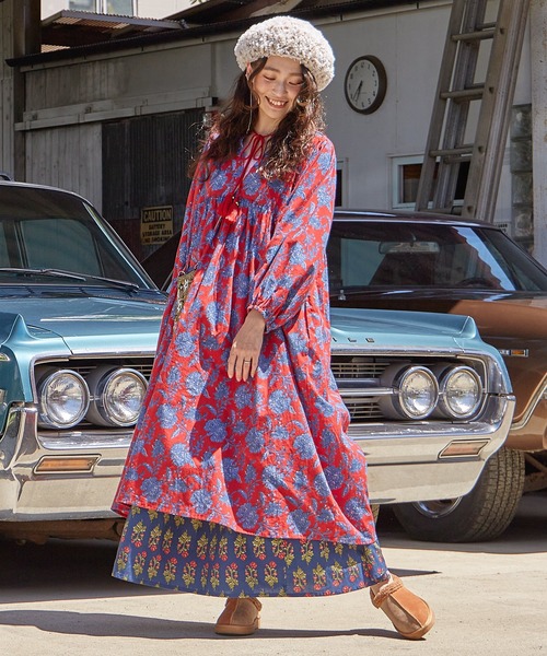 チャイハネ（チャイハネ）の「【チャイハネ】アロラワンピース（ワンピース・レディース・ブルー/ブラウン/パープル/レッド/マスタード/ネイビー/グリーン/イエロー/ピンク・FREE）」の14枚目の写真