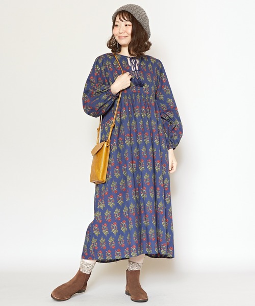 チャイハネ（チャイハネ）の「【チャイハネ】アロラワンピース（ワンピース・レディース・ブルー/ブラウン/パープル/レッド/マスタード/ネイビー/グリーン/イエロー/ピンク・FREE）」の10枚目の写真