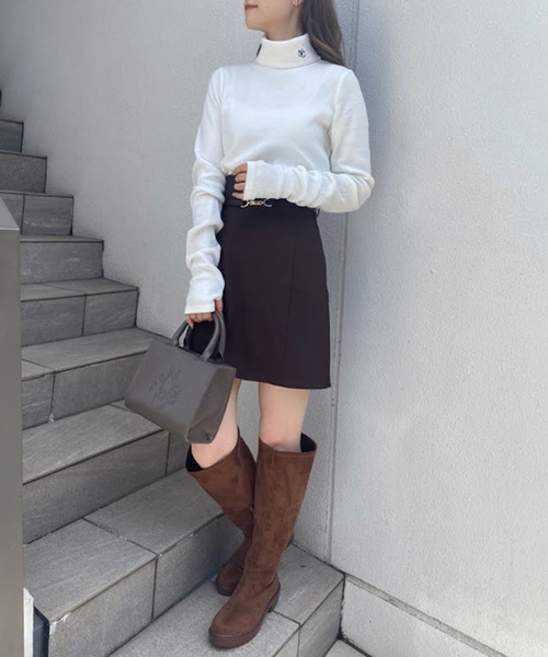 one after another NICE CLAUP(ワンアフターアナザーナイスクラップ)の「NCイニシャルハイネックトップス【ZOZO限定商品】(Tシャツ/カットソー・レディース・ブラック/オフホワイト/ブラック×ホワイト/グレー×ホワイト・FREE)」の12枚目の写真