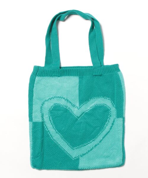 anap mimpi（アナップミンピ）の「ハートバイカラーニットトートバッグ（トートバッグ・レディース・ターコイズブルー/レッド・FREE）」の13枚目の写真