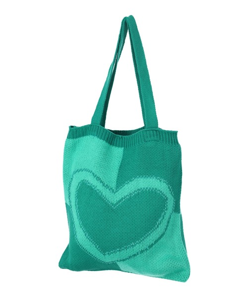 anap mimpi（アナップミンピ）の「ハートバイカラーニットトートバッグ（トートバッグ・レディース・ターコイズブルー/レッド・FREE）」の10枚目の写真