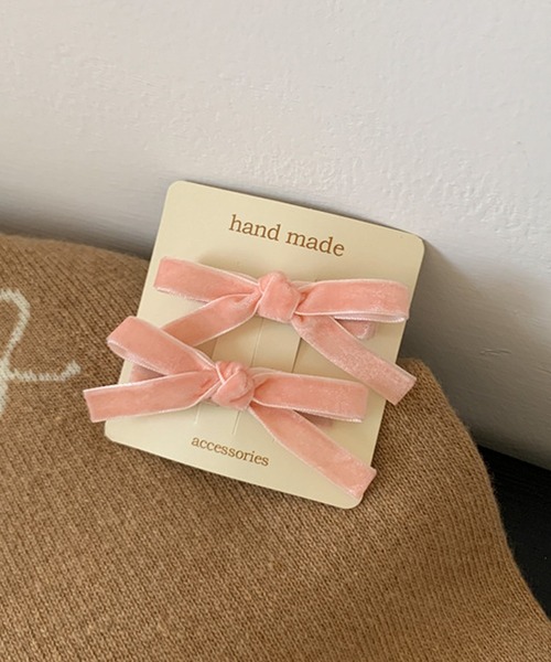 Nia（ニア）の「Nia(ニア)/【フレンチガーリーな雰囲気に】バレエコア　2set ベロアリボンヘアピン（ヘアピン・レディース・パープル/アイボリー/グリーン/ブラック/ピンク/ブラウン・FREE）」の7枚目の写真