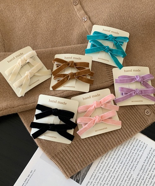 Nia（ニア）の「Nia(ニア)/【フレンチガーリーな雰囲気に】バレエコア　2set ベロアリボンヘアピン（ヘアピン・レディース・パープル/アイボリー/グリーン/ブラック/ピンク/ブラウン・FREE）」の12枚目の写真