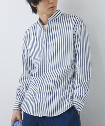 417 EDIFICE | ストライプワンピースバンドカラーシャツ(シャツ/ブラウス)