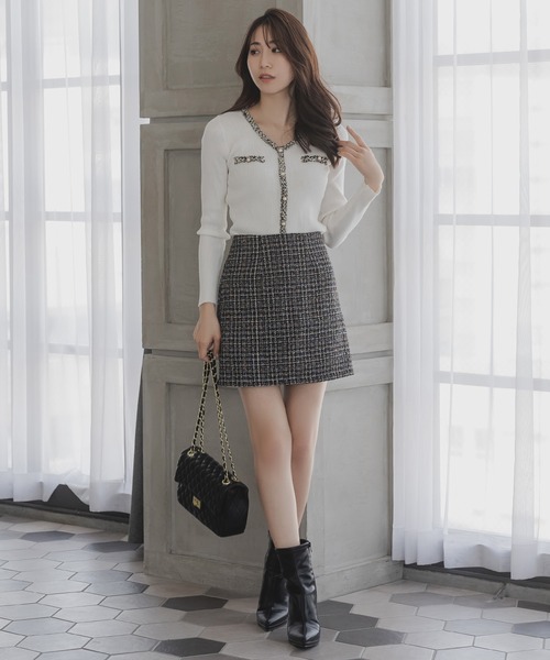 Julia Boutique（ジュリアブティック）の「キルティングスクエアチェーンバッグ（ショルダーバッグ・レディース・ブラック/ホワイト/レッド/ベージュ・ONE）」の10枚目の写真