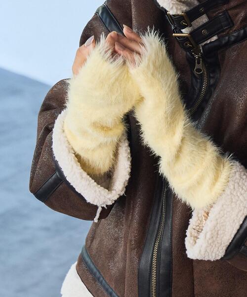 coen（コーエン）の「シャギーアームウォーマー（アームカバー・レディース・グレー/イエロー/ナチュラル・FREE）」の3枚目の写真