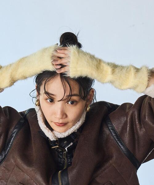 coen（コーエン）の「シャギーアームウォーマー（アームカバー・レディース・グレー/イエロー/ナチュラル・FREE）」の17枚目の写真