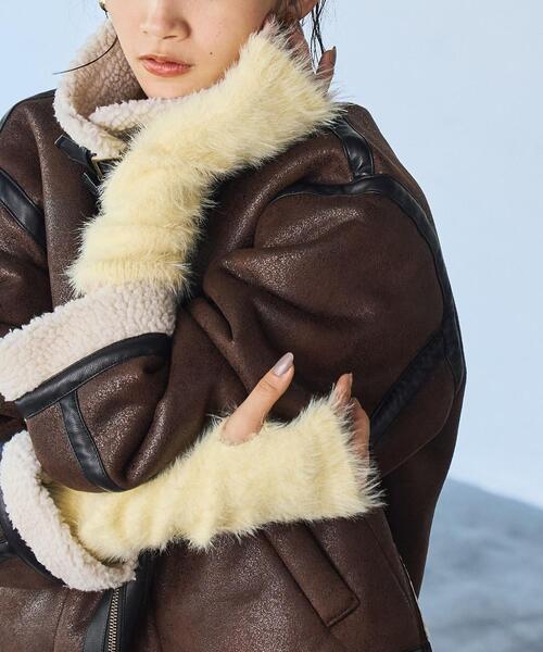 coen（コーエン）の「シャギーアームウォーマー（アームカバー・レディース・グレー/イエロー/ナチュラル・FREE）」の9枚目の写真