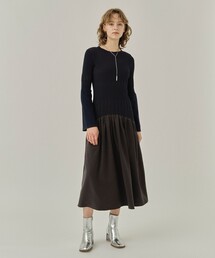 PUBLIC TOKYO | ベルスリーブリブワンピース(ワンピース)