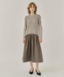 PUBLIC TOKYO | ベルスリーブリブワンピース(ワンピース)