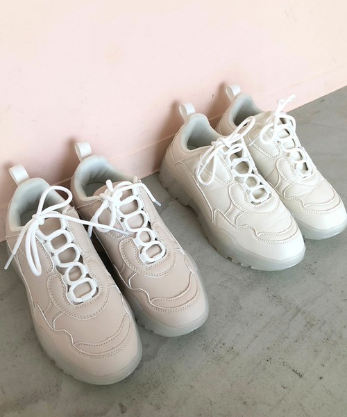 one after another NICE CLAUP(ワンアフターアナザーナイスクラップ)の「ミルキーソールスニーカー(スニーカー・レディース・ホワイト/ピンク・MEDIUM/SMALL/LARGE/X-LARGE)」の22枚目の写真